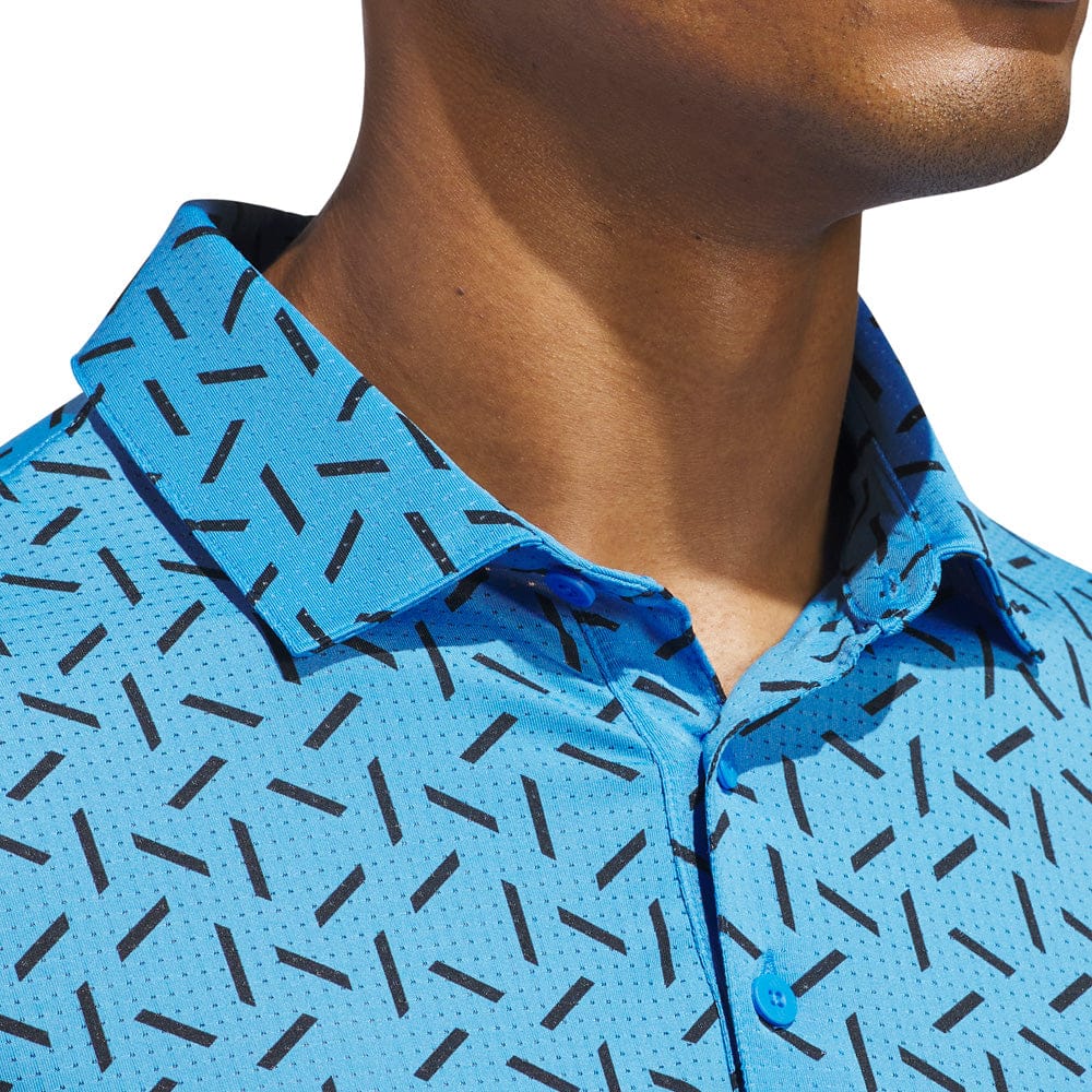 adidas Ultimate365 Mesh Print Climacool Polo - Lucid Ray Blue