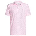 adidas Ultimate365+ Soft Print Polo Shirt - White/Lucid Pink