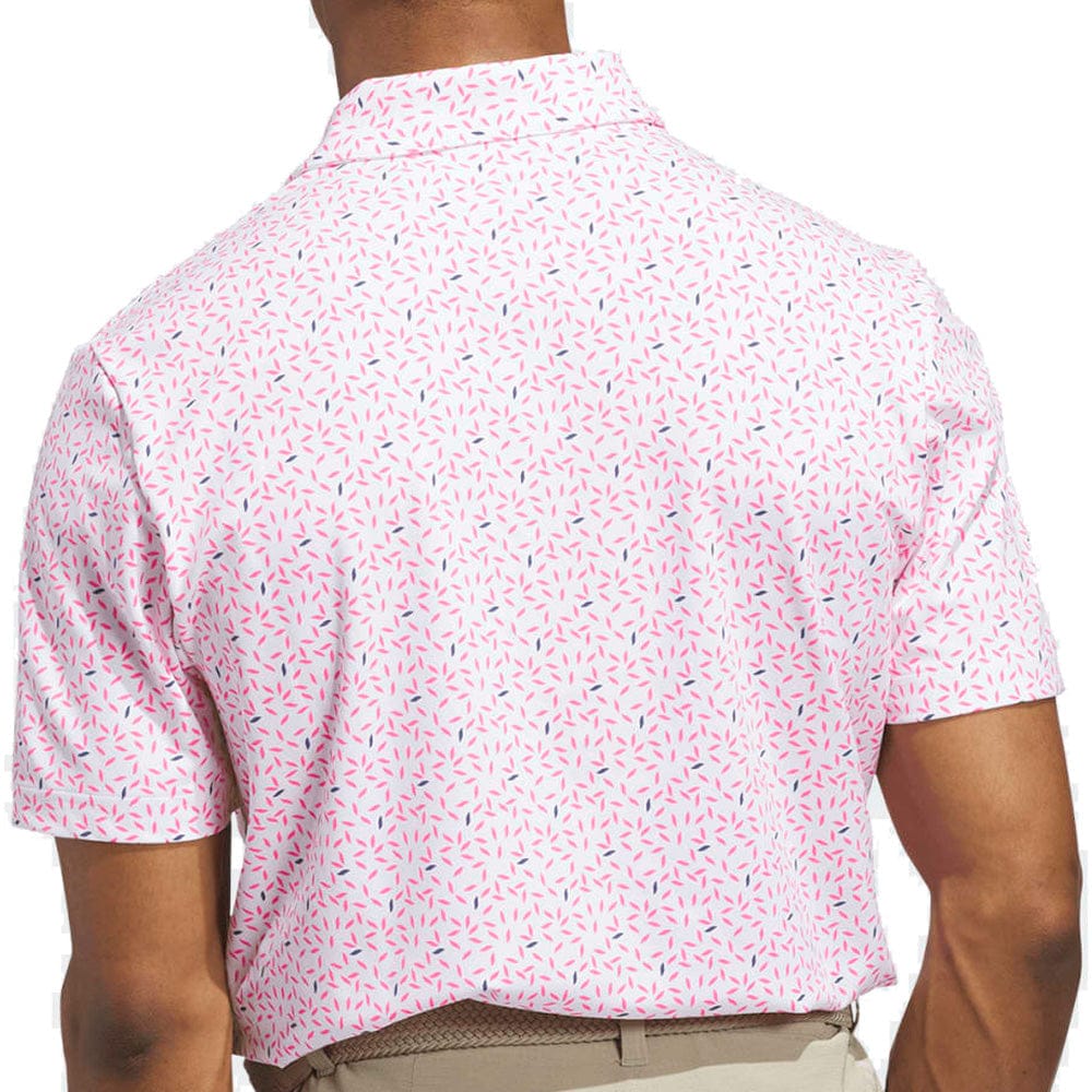 adidas Ultimate365+ Soft Print Polo Shirt - White/Lucid Pink