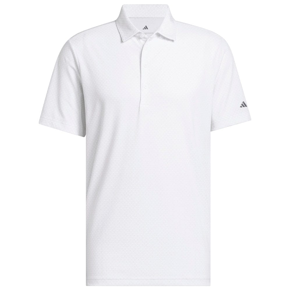 adidas Ultimate365+ Go-To Print Polo Shirt - White/Grey Three