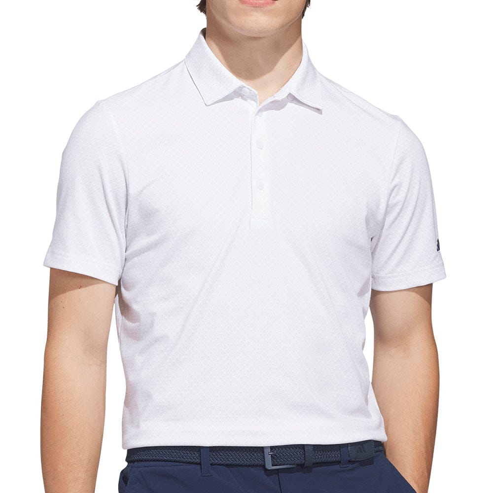 adidas Ultimate365+ Go-To Print Polo Shirt - White/Grey Three