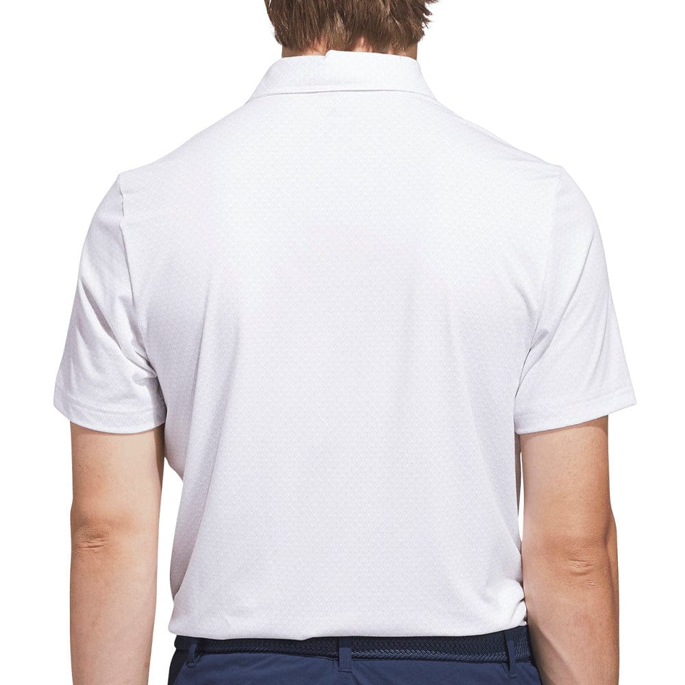 adidas Ultimate365+ Go-To Print Polo Shirt - White/Grey Three