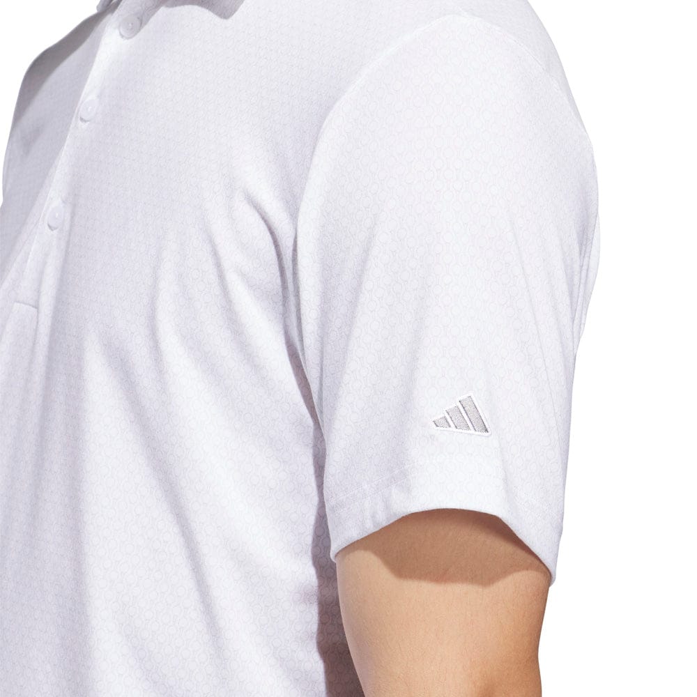 adidas Ultimate365+ Go-To Print Polo Shirt - White/Grey Three