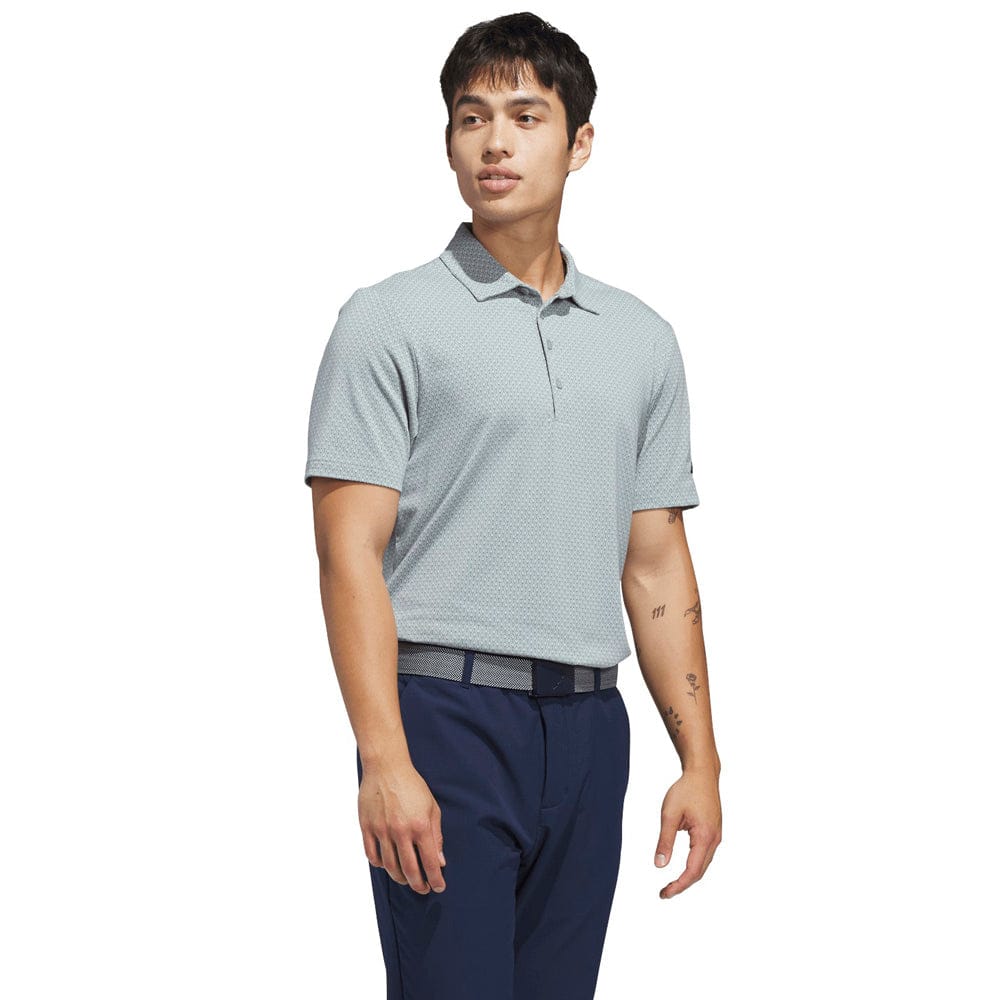 adidas Ultimate365+ Go-To Print Polo Shirt - Wonder Sage/Collegiate Navy