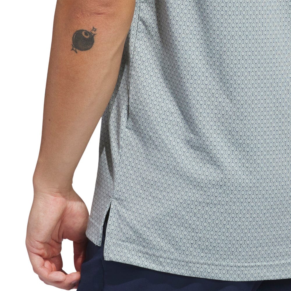 adidas Ultimate365+ Go-To Print Polo Shirt - Wonder Sage/Collegiate Navy