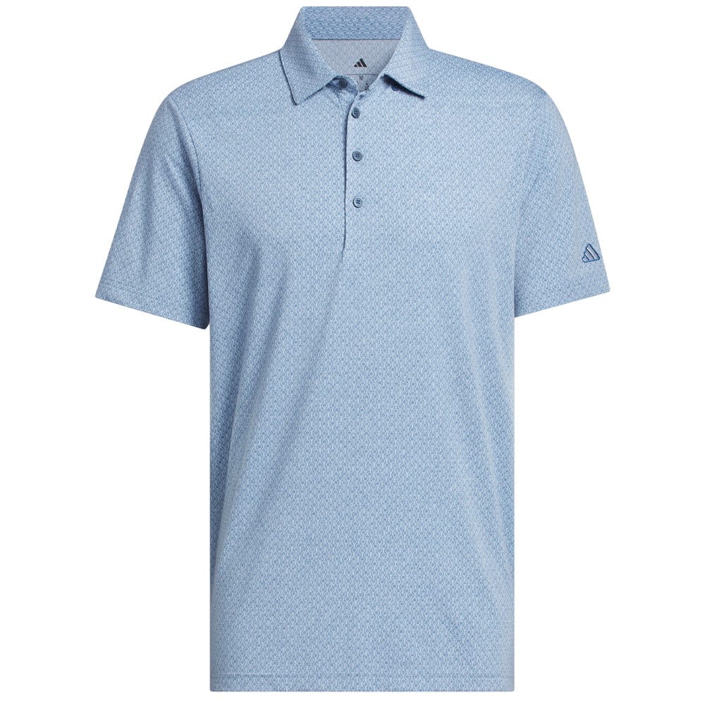 adidas Ultimate365+ Go-To Print Polo Shirt - Dusky Petrol/Crystal Sky