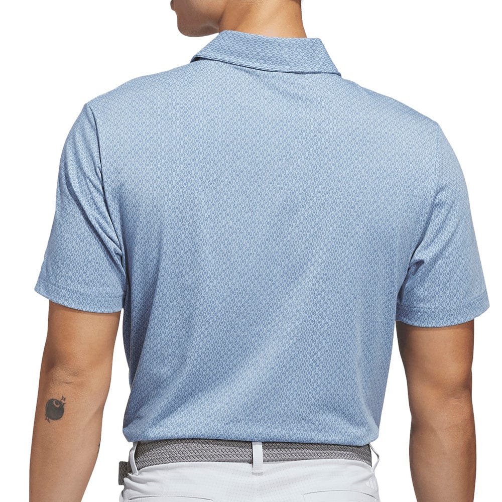 adidas Ultimate365+ Go-To Print Polo Shirt - Dusky Petrol/Crystal Sky