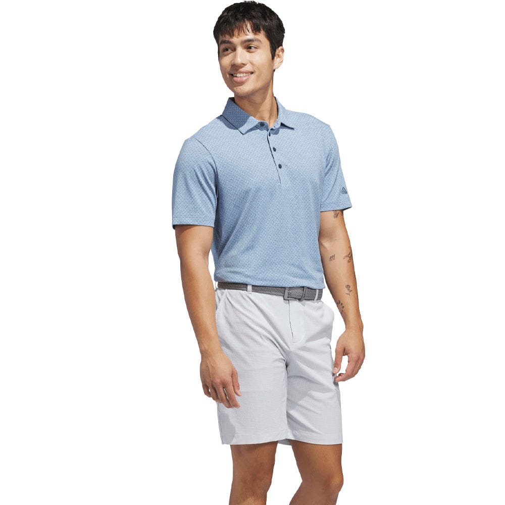 adidas Ultimate365+ Go-To Print Polo Shirt - Dusky Petrol/Crystal Sky