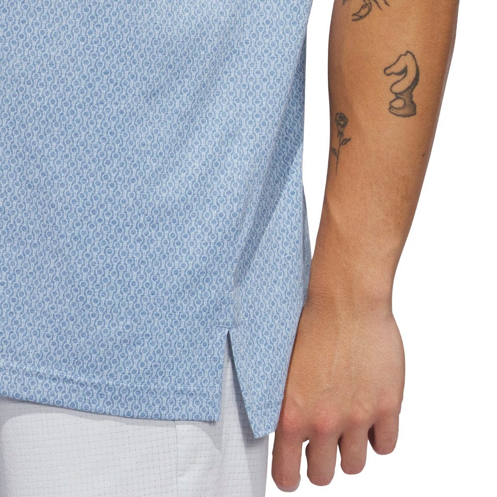 adidas Ultimate365+ Go-To Print Polo Shirt - Dusky Petrol/Crystal Sky