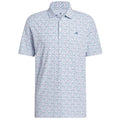 adidas Ultimate365+ Soft Print Polo Shirt - Crystal Sky/Dusky Petrol