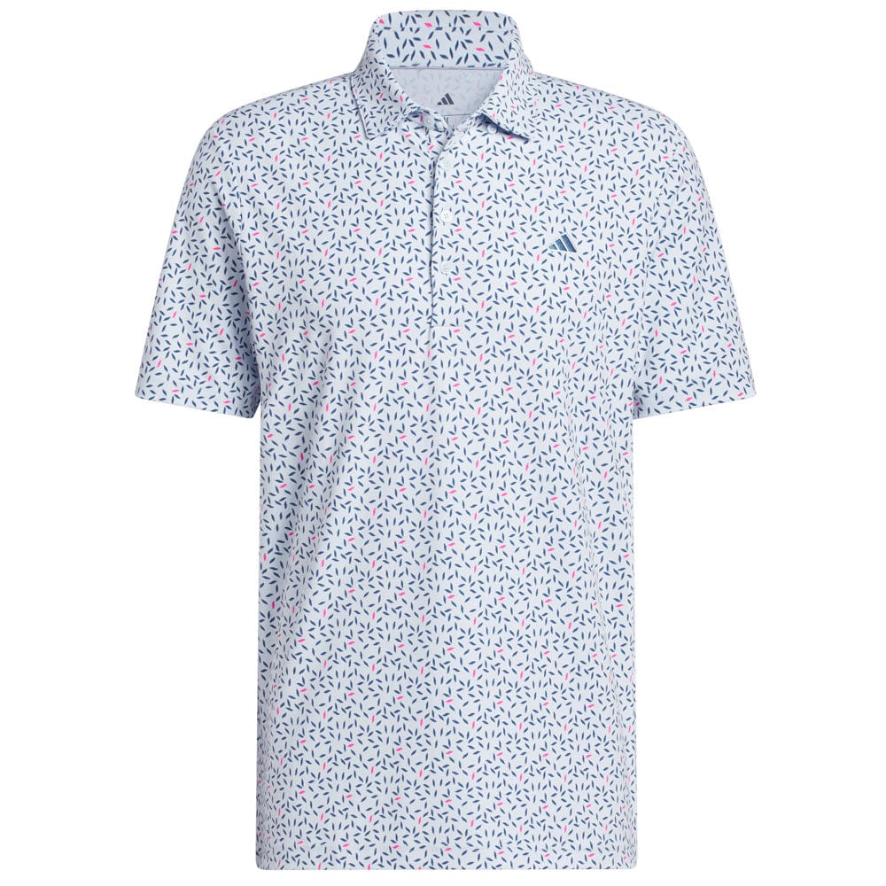 adidas Ultimate365+ Soft Print Polo Shirt - Crystal Sky/Dusky Petrol