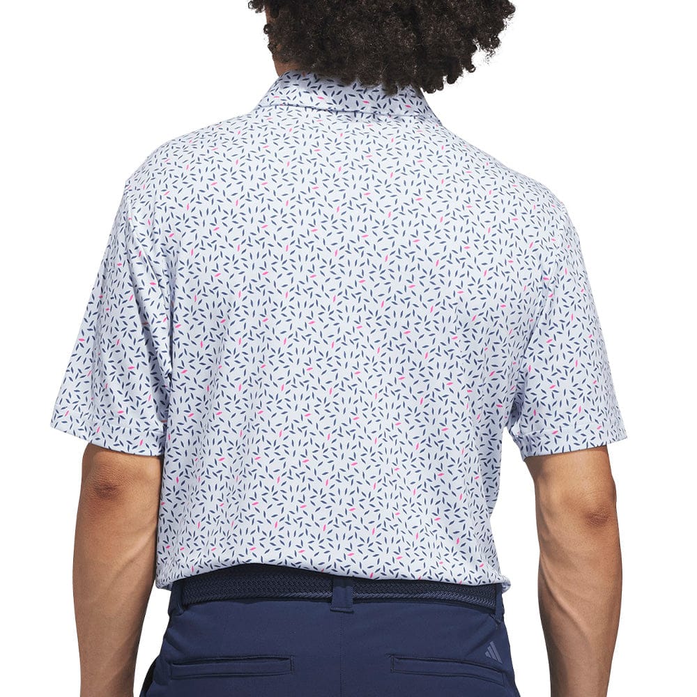 adidas Ultimate365+ Soft Print Polo Shirt - Crystal Sky/Dusky Petrol