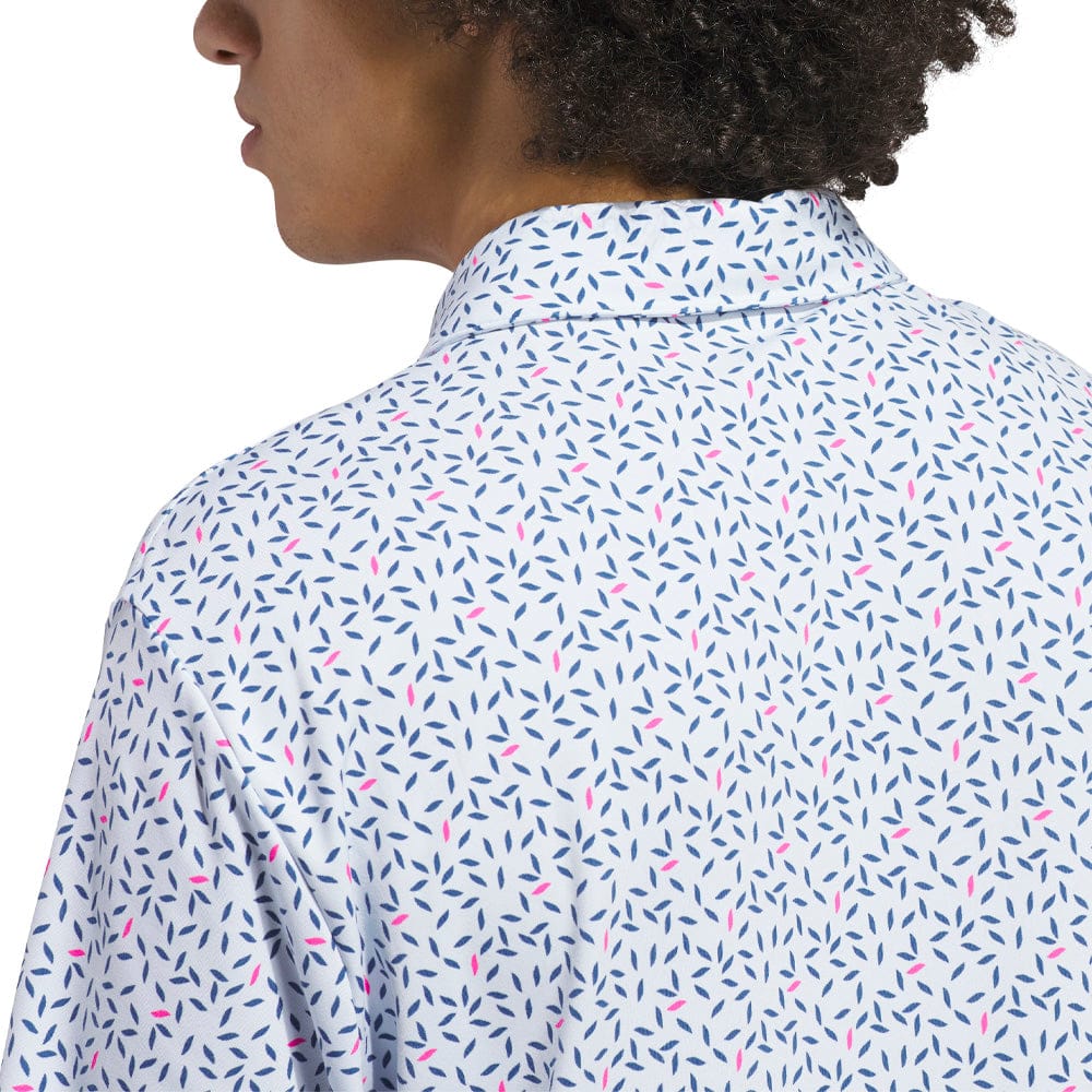 adidas Ultimate365+ Soft Print Polo Shirt - Crystal Sky/Dusky Petrol
