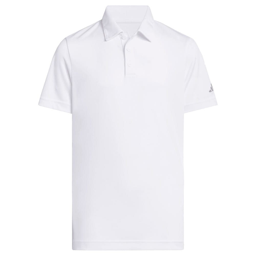 adidas Youth Performance Short Sleeve Polo Shirt - White