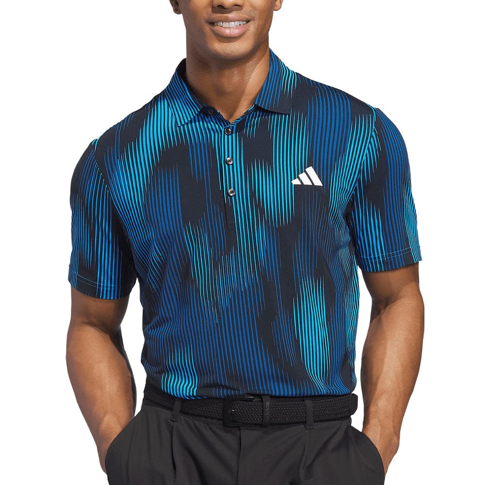 adidas Ultimate365 Tour Cool Feel Print Polo Shirt - Lucid Ray Blue