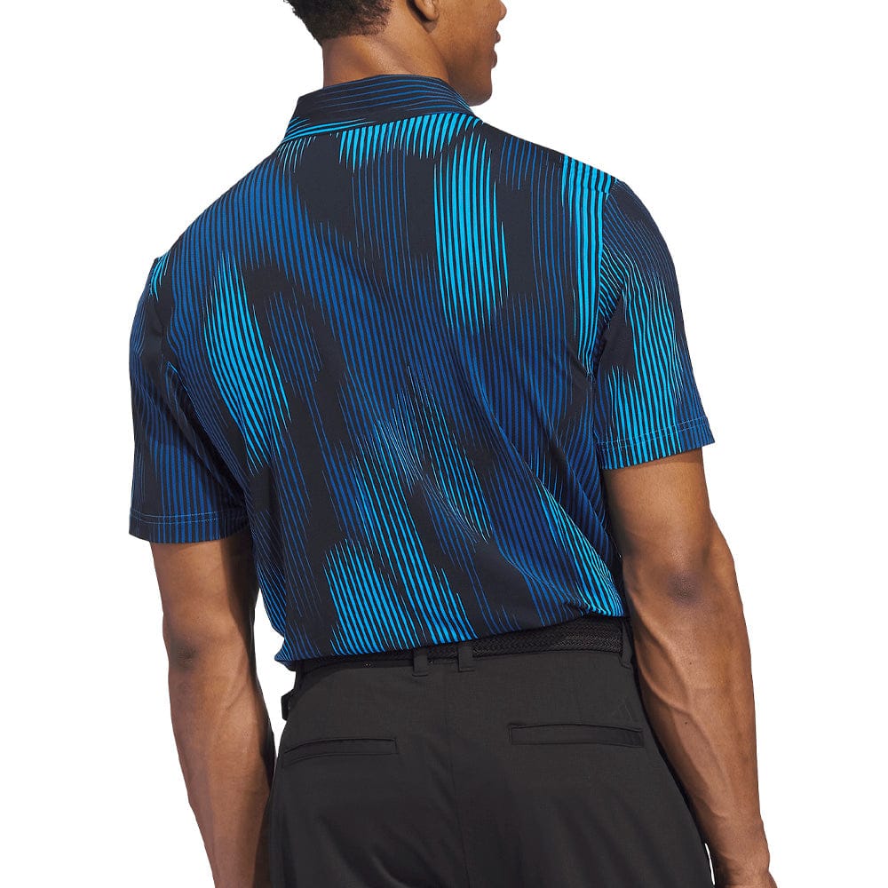 adidas Ultimate365 Tour Cool Feel Print Polo Shirt - Lucid Ray Blue