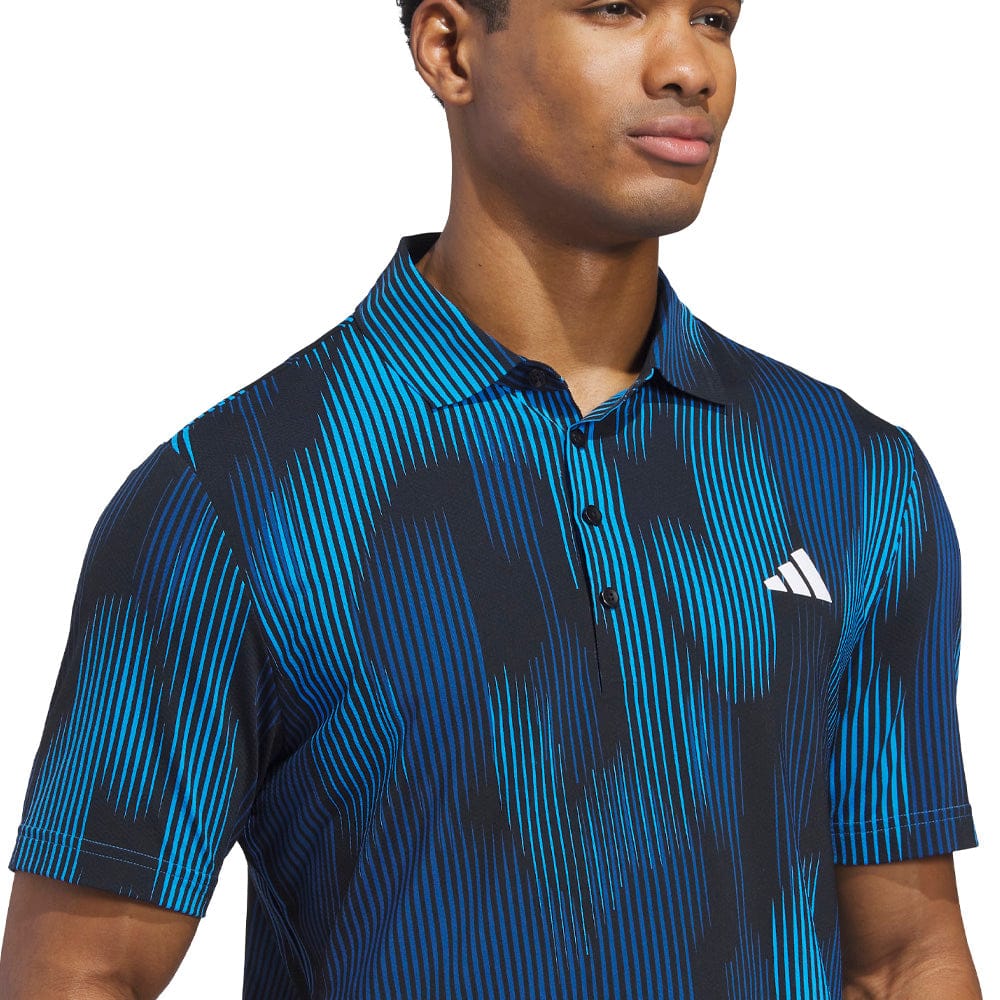 adidas Ultimate365 Tour Cool Feel Print Polo Shirt - Lucid Ray Blue
