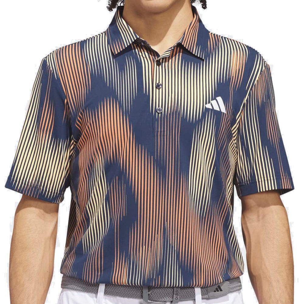 adidas Ultimate365 Tour Cool Feel Print Polo Shirt - Semi Ice Tangerine