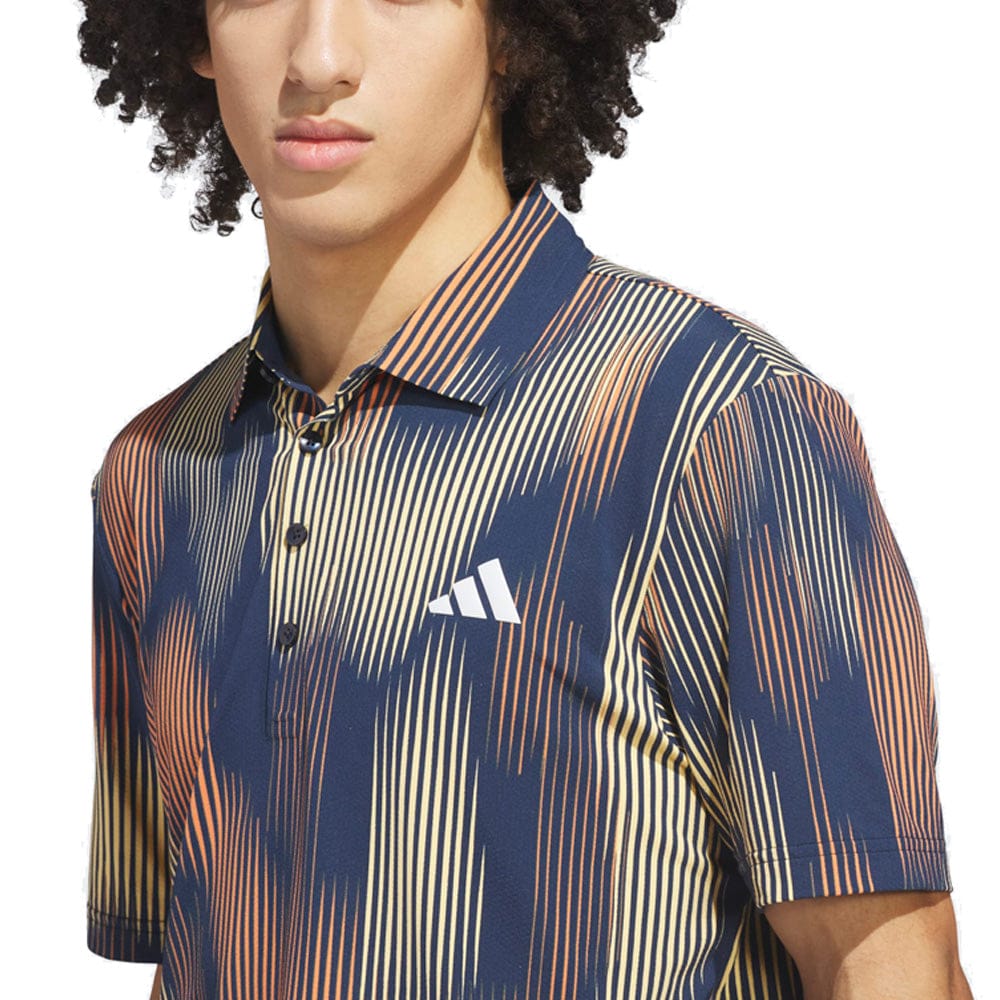 adidas Ultimate365 Tour Cool Feel Print Polo Shirt - Semi Ice Tangerine