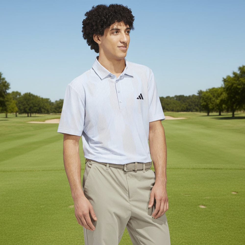 adidas Ultimate365 Tour Cool Feel Print Polo Shirt - Crystal Sky