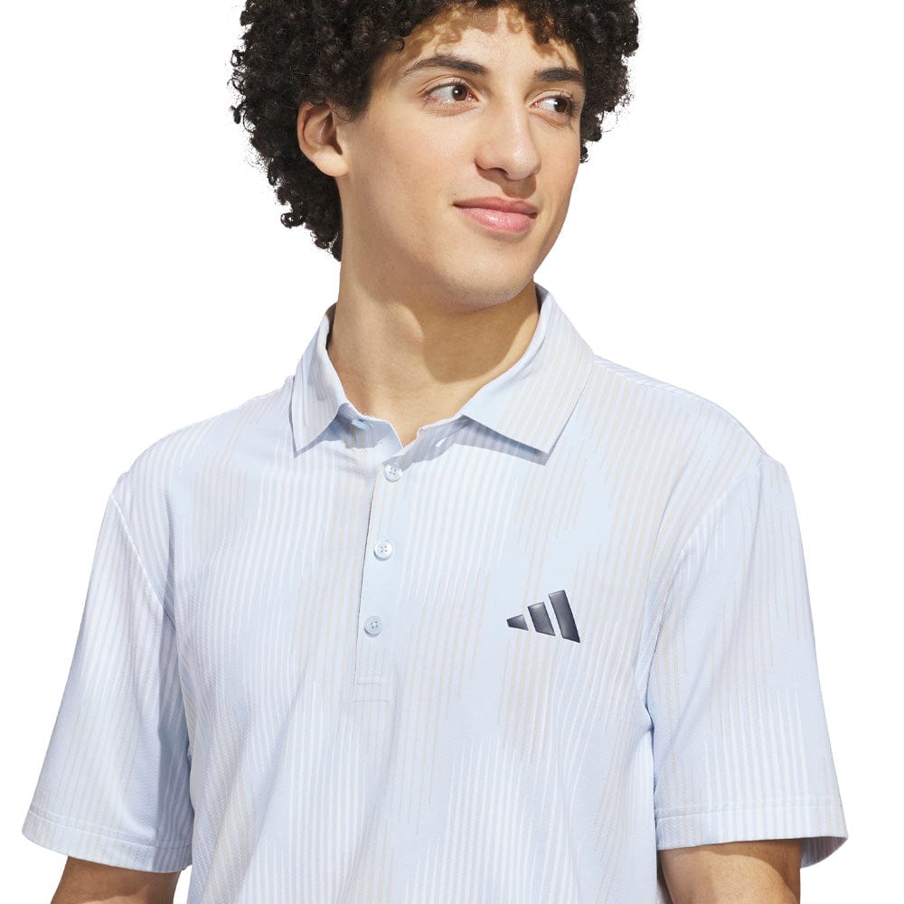 adidas Ultimate365 Tour Cool Feel Print Polo Shirt - Crystal Sky