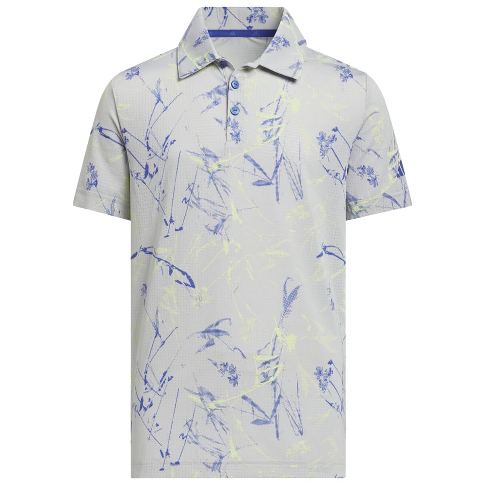 adidas Youth Climacool Mesh Printed Polo Shirt - Frozen Lemon
