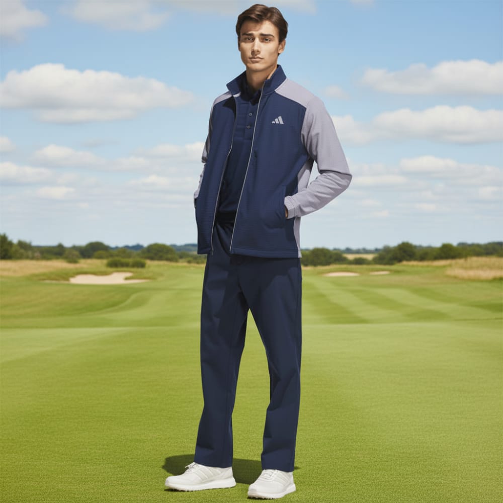 adidas Ultimate365 Wind Woven Full-Zip Sweatshirt - Slate/Collegiate Navy