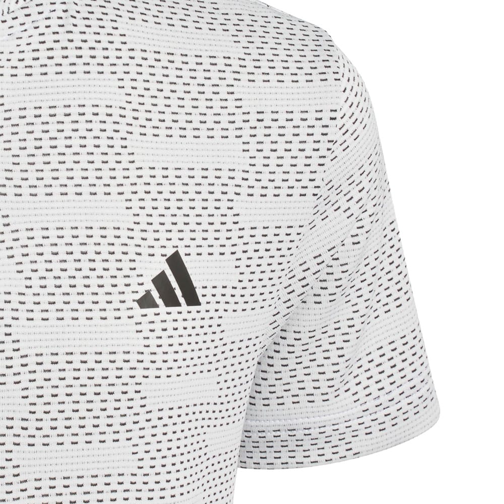 adidas Youth Jacquard Polo Shirt - White