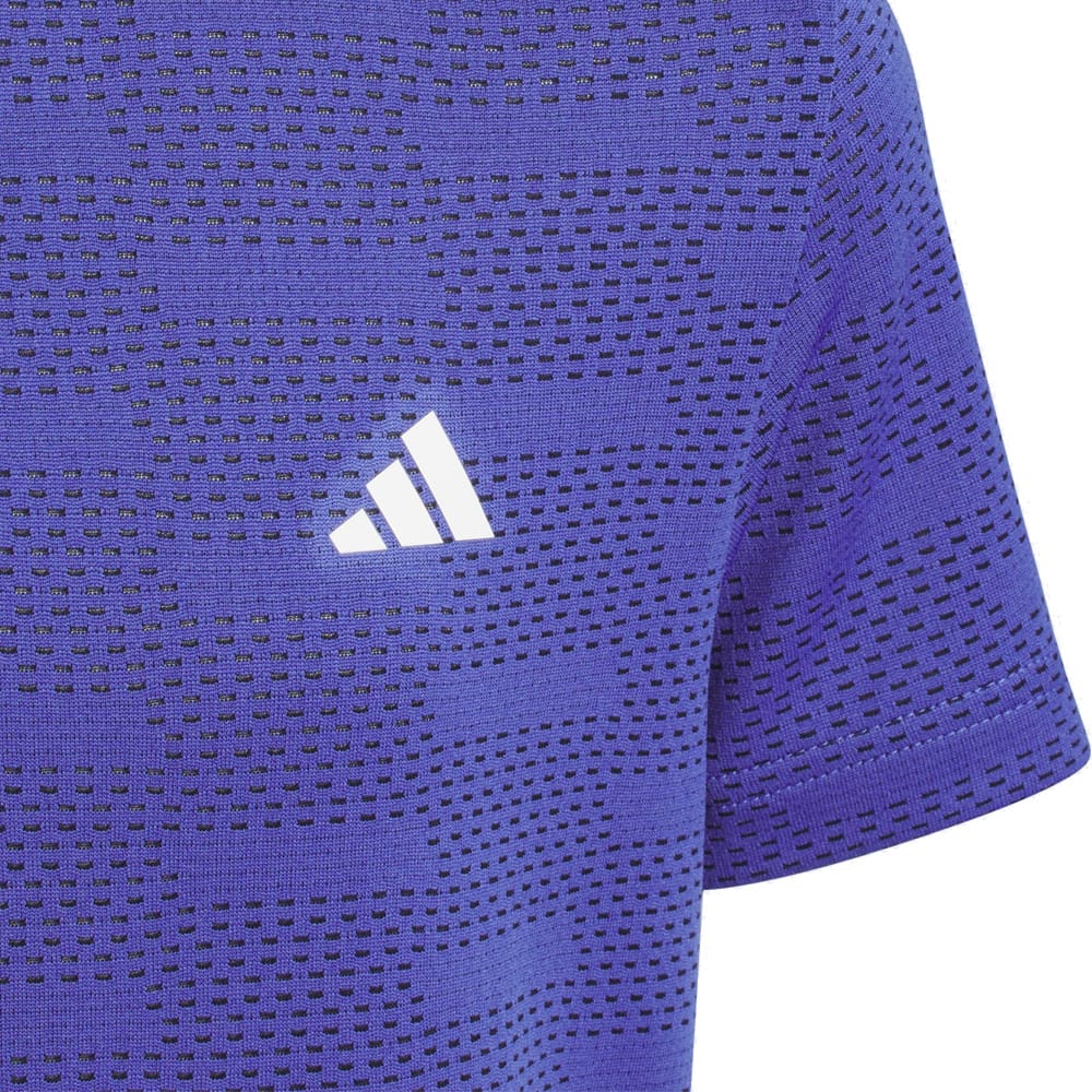adidas Youth Jacquard Polo Shirt - Dual Indigo