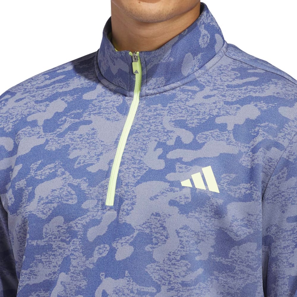 adidas Ultimate365 Durable Water Repellant 1/4 Zip Sweatshirt - Dual Indigo/Frozen Lemon