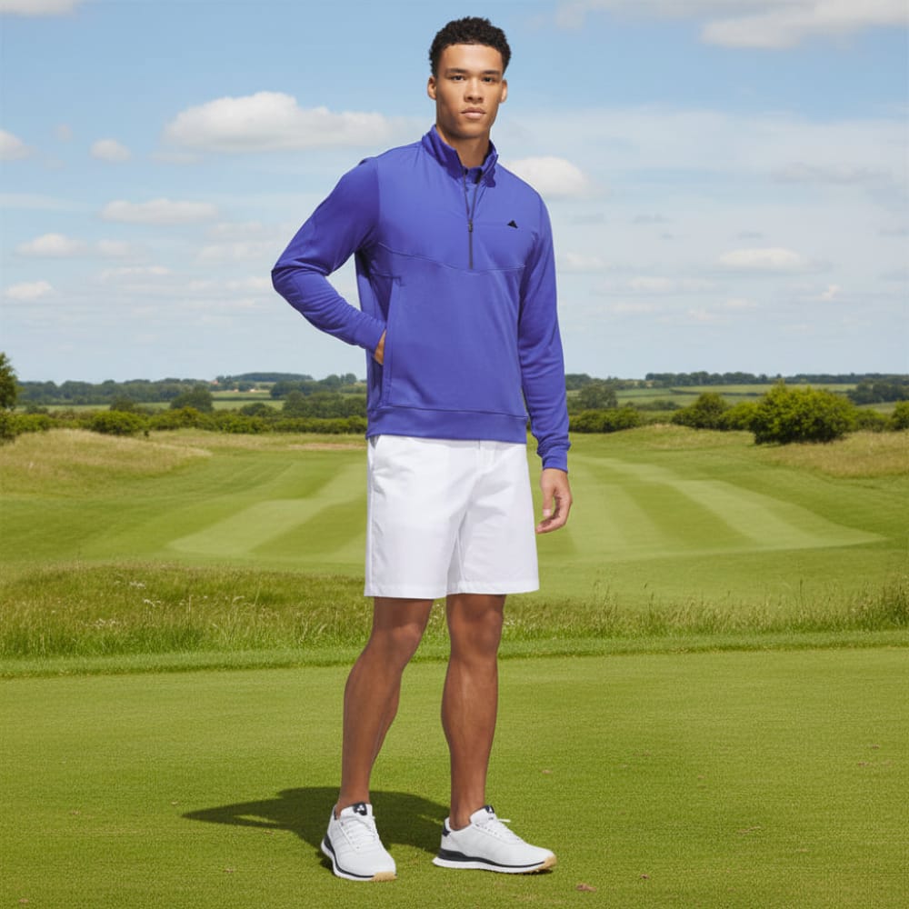 adidas Ultimate365+ Course Control Hybrid 1/4 Zip Sweatshirt - Dual Indigo