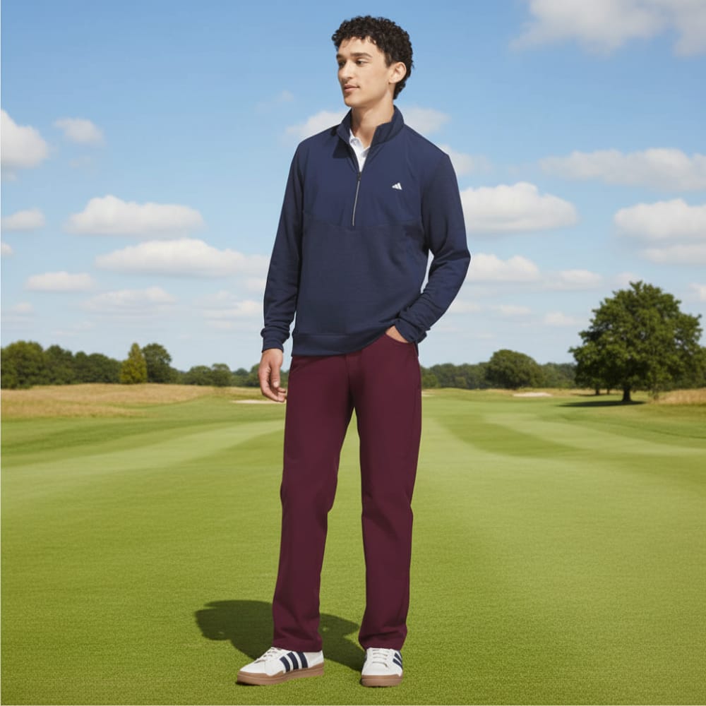 adidas Ultimate365+ Course Control Hybrid 1/4 Zip Sweatshirt - Collegiate Navy