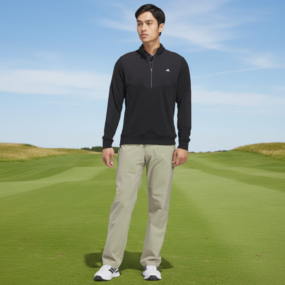 adidas Ultimate365+ Course Control Hybrid 1/4 Zip Sweatshirt - Black