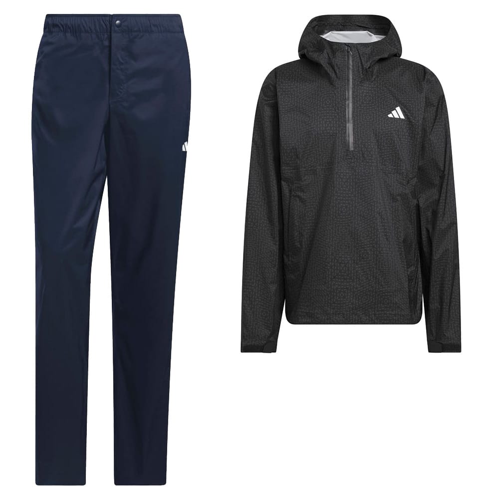 adidas Ultimate365 Tour Climaproof+ Anorak Waterproof Suit - Black/Collegiate Navy