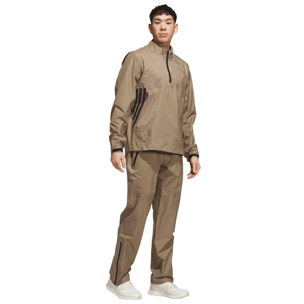 adidas Ultimate365 Tour CLIMAPROOF+ Half-Zip Waterproof Jacket - Khaki Six