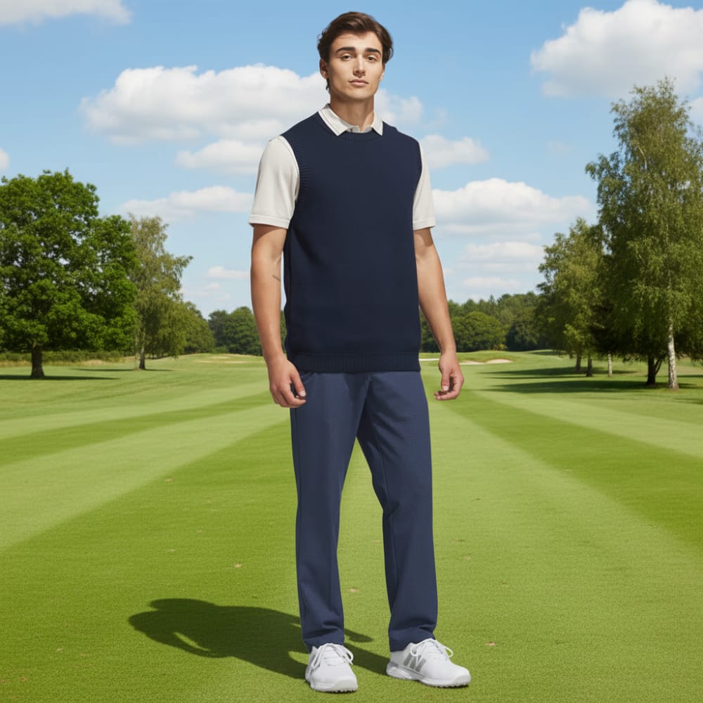 adidas Ultimate365+ Twistweave Straight Fit Grid Trousers - Collegiate Navy