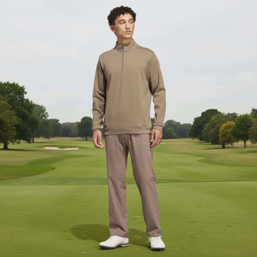 adidas Ultimate365+ Twistweave Straight Fit Grid Trousers - Khaki Six