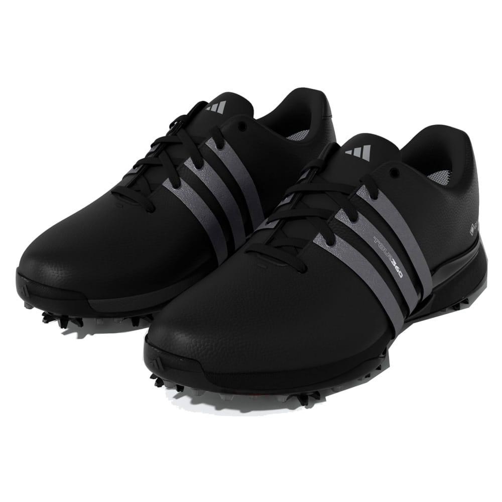 adidas Tour360 GORE-TEX Waterproof Spiked Shoes - Core Black/Iron Metallic/Lucid Red