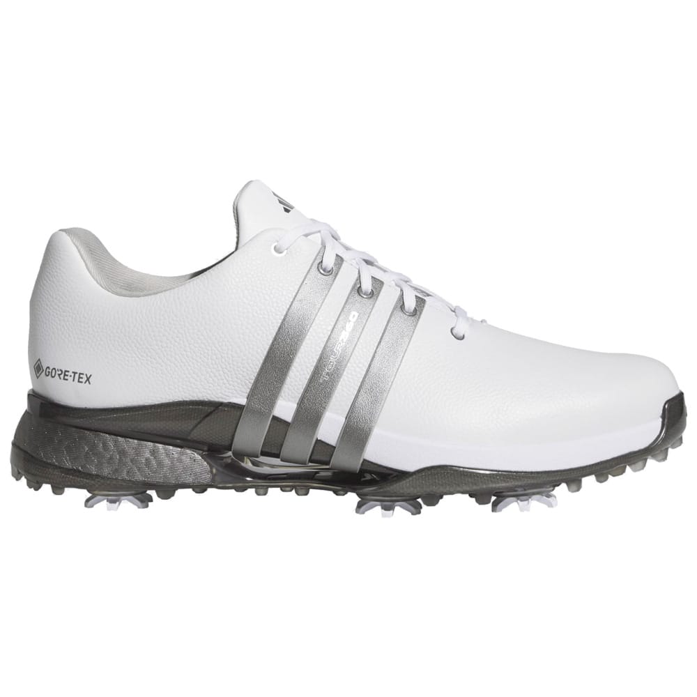 adidas Tour360 GORE-TEX Waterproof Spiked Shoes - Footwear White/Iron Metallic/Preloved Yellow