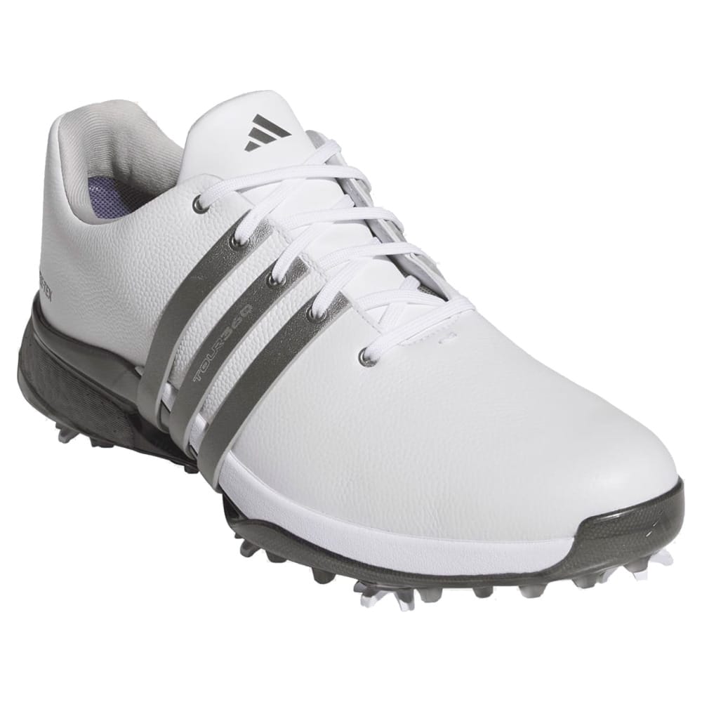 adidas Tour360 GORE-TEX Waterproof Spiked Shoes - Footwear White/Iron Metallic/Preloved Yellow