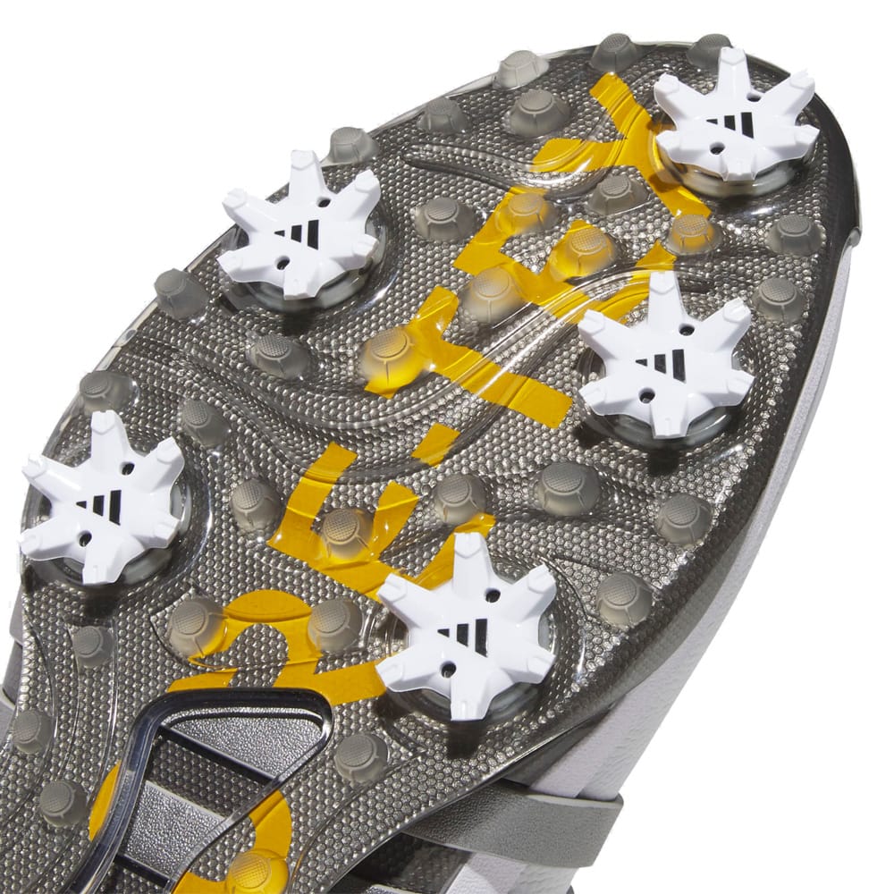 adidas Tour360 GORE-TEX Waterproof Spiked Shoes - Footwear White/Iron Metallic/Preloved Yellow