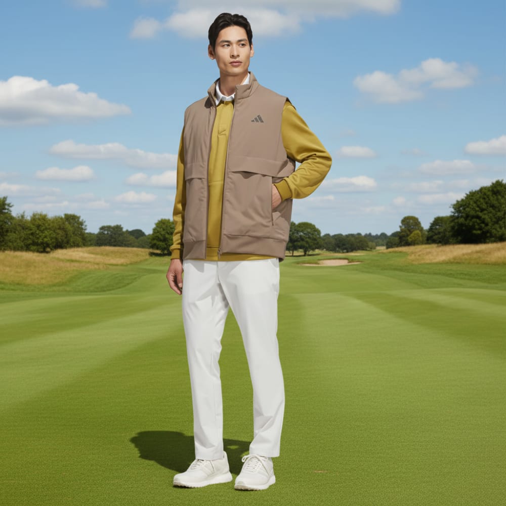 adidas Ultimate365 Tour Frostguard Full-Zip Vest - Khaki Six
