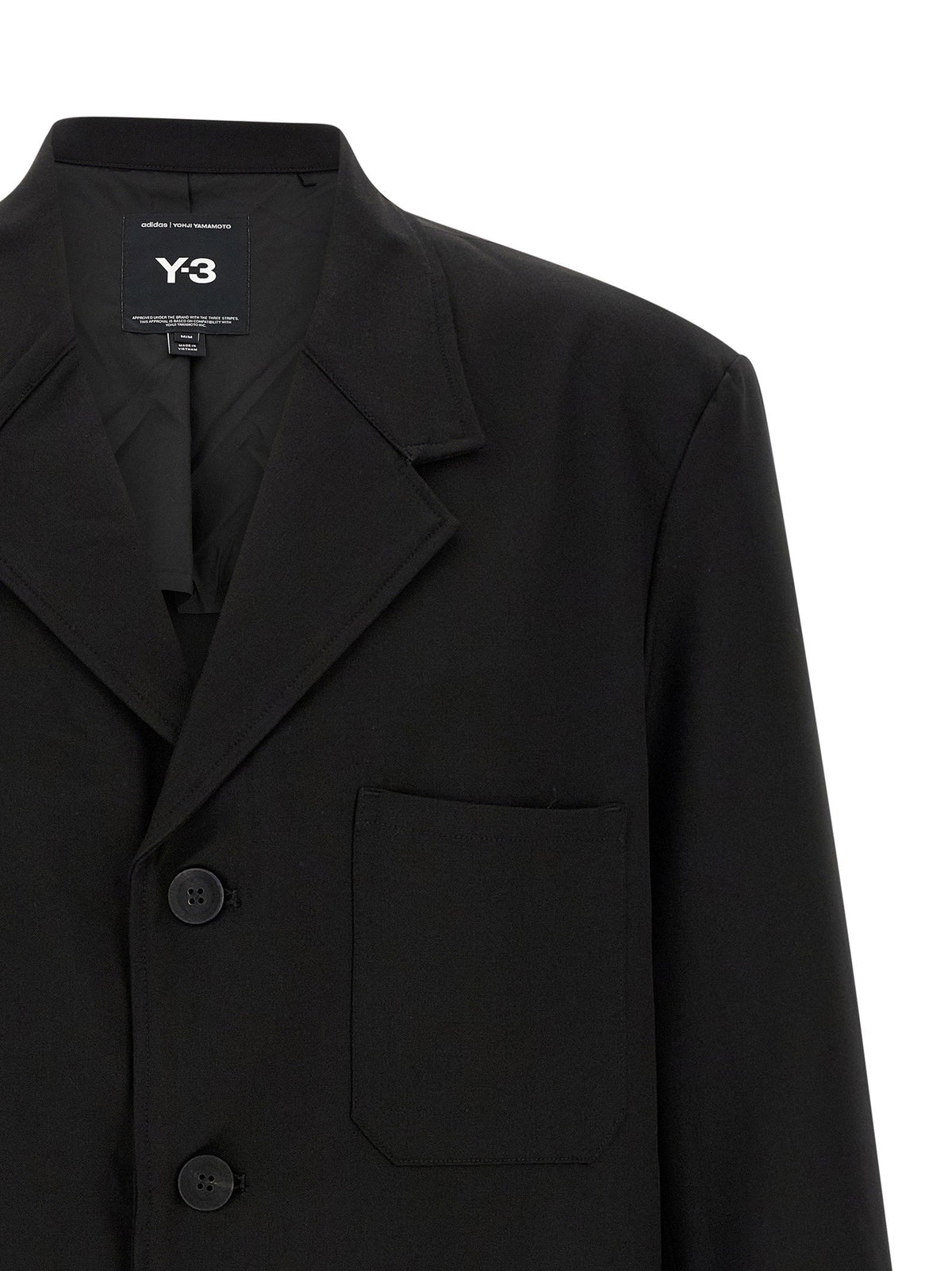 Y-3 Wool Blend Workwear Jacket — Black