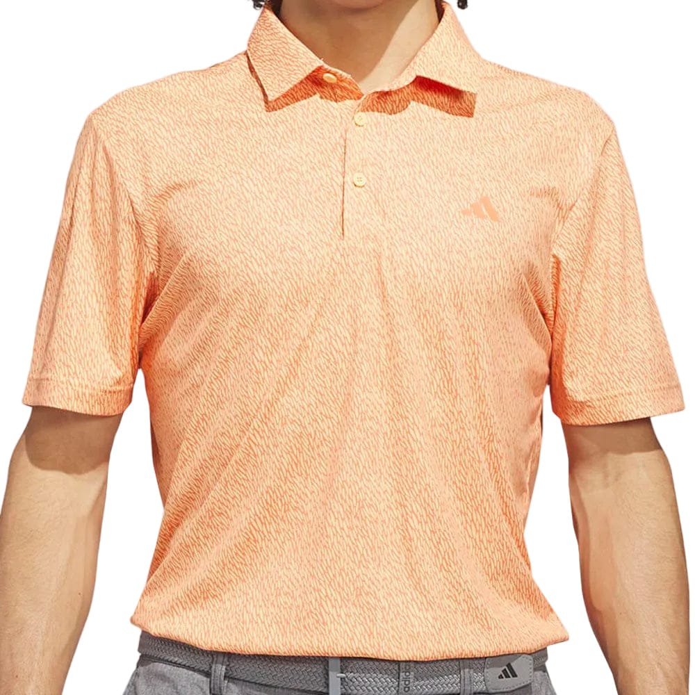 adidas Ultimate365 Feather Print Polo Shirt - Dusky Orange/Semi Ice Tangerine