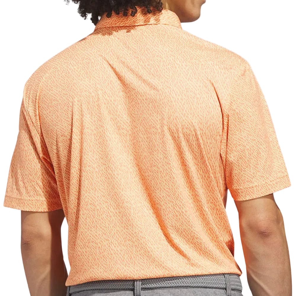 adidas Ultimate365 Feather Print Polo Shirt - Dusky Orange/Semi Ice Tangerine