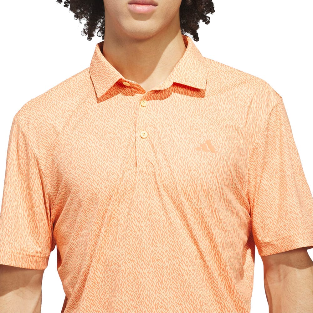 adidas Ultimate365 Feather Print Polo Shirt - Dusky Orange/Semi Ice Tangerine