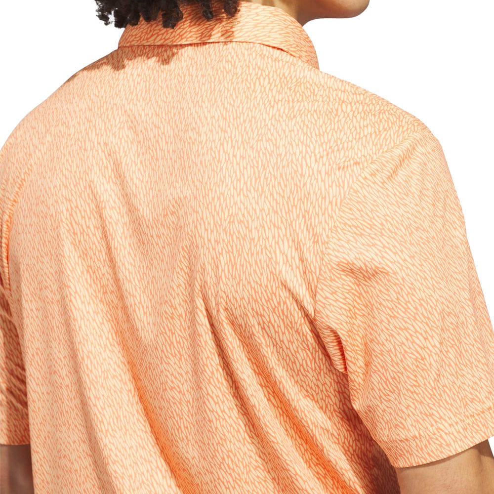 adidas Ultimate365 Feather Print Polo Shirt - Dusky Orange/Semi Ice Tangerine