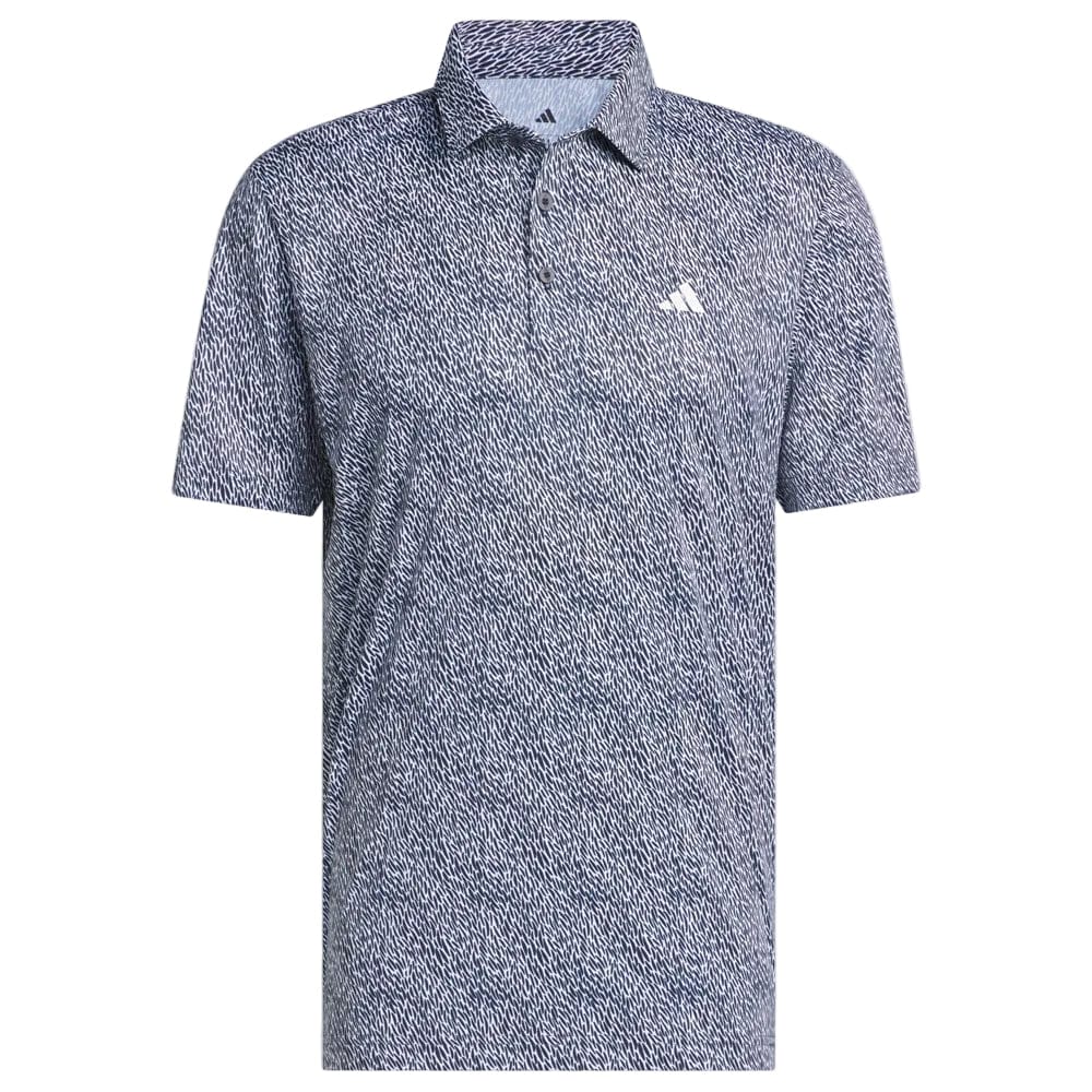 adidas Ultimate365 Feather Print Polo Shirt - White/Collegiate Navy