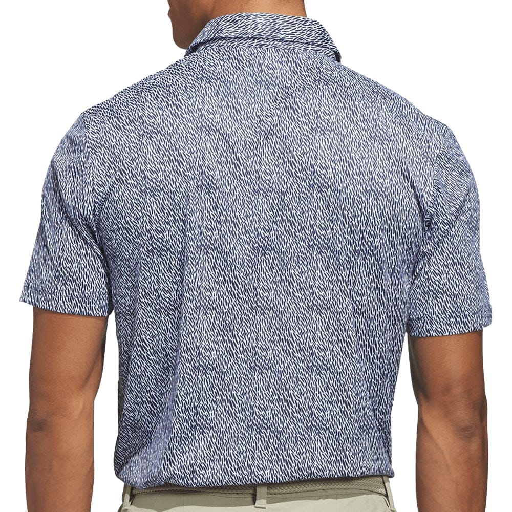 adidas Ultimate365 Feather Print Polo Shirt - White/Collegiate Navy
