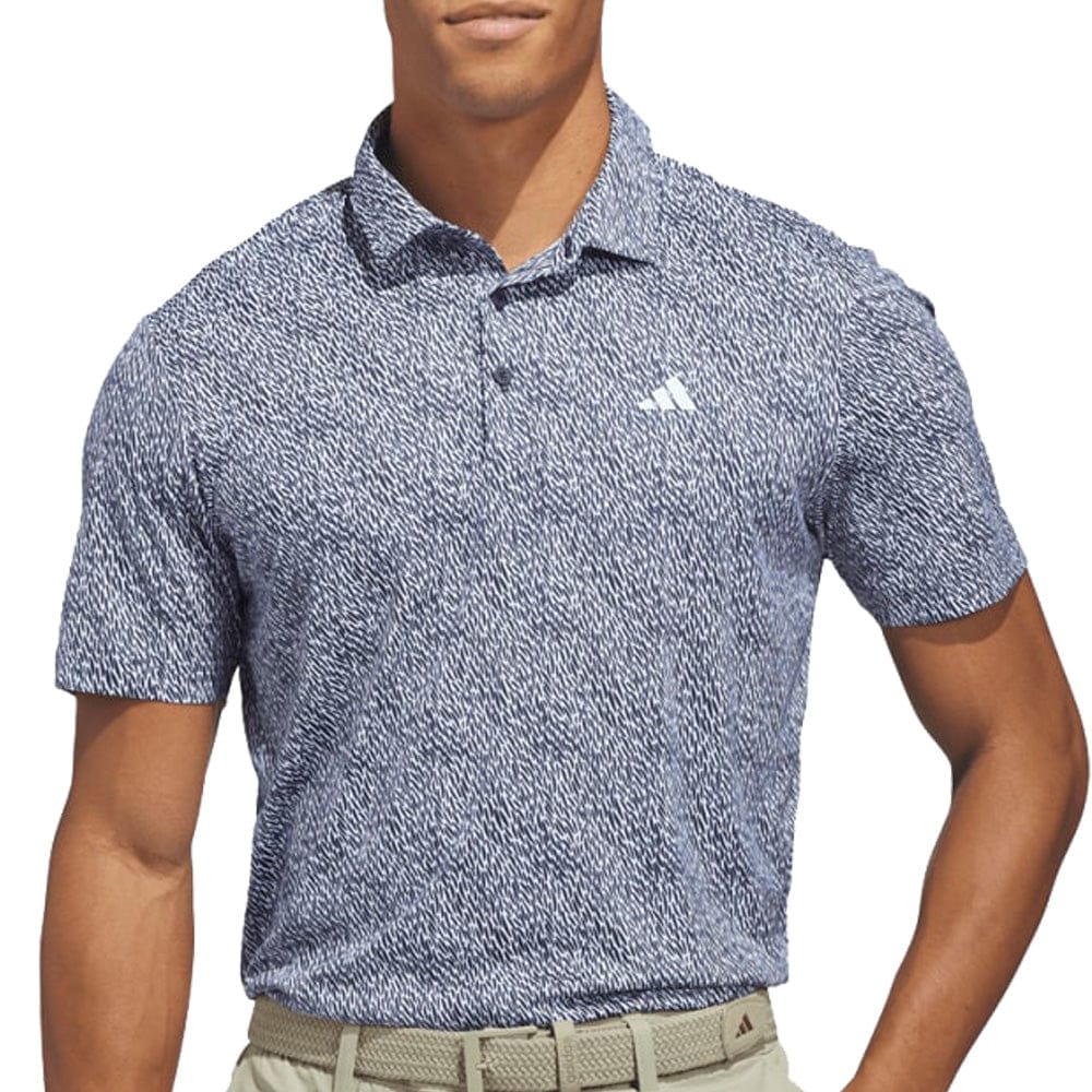 adidas Ultimate365 Feather Print Polo Shirt - White/Collegiate Navy
